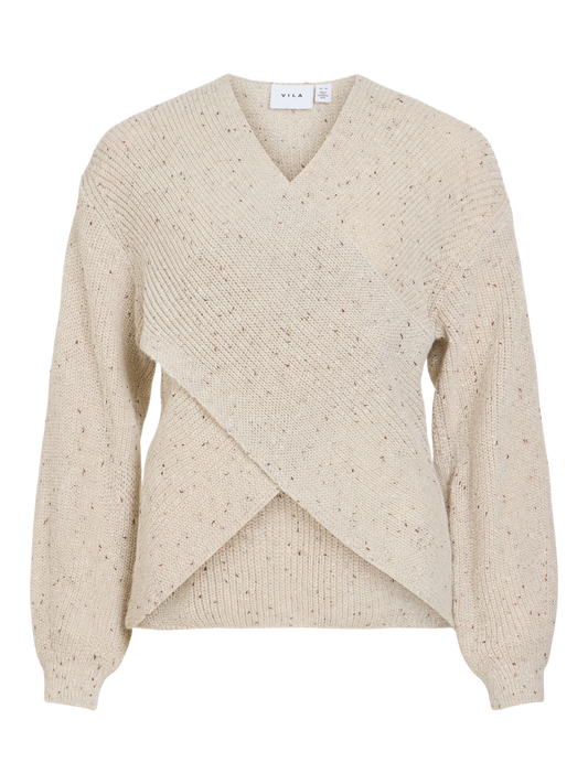 VISULVANA REV V-NECK L/S KNIT TOP