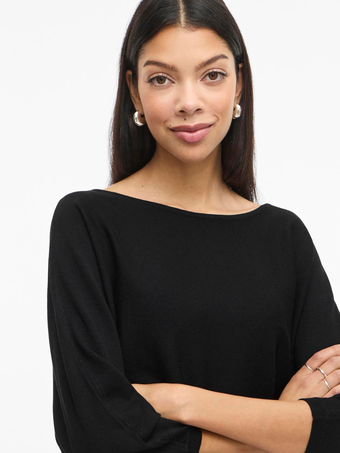 VIMALU BOATNECK 3/4 SLEEVE KNIT TOP-NOOS