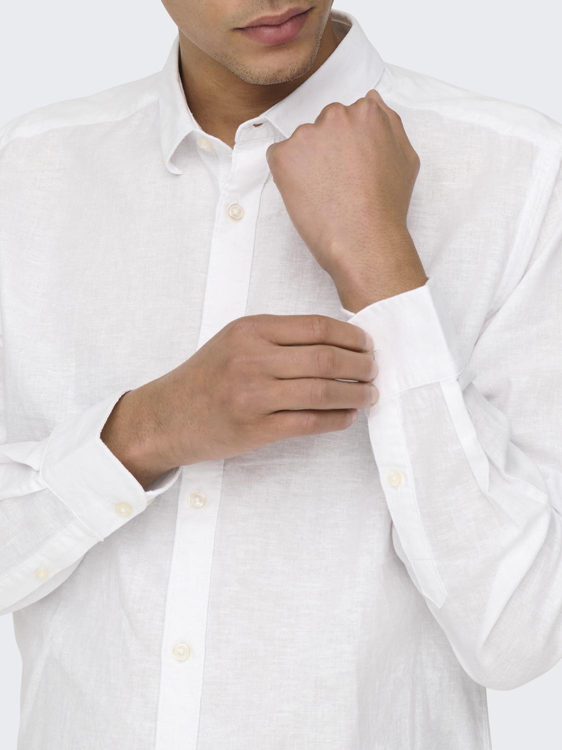 ONSCAIDEN LIFE LS SOLID LINEN BLEND NOOS