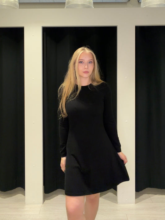 VICOMFY A-LINE O-NECK KNIT DRESS