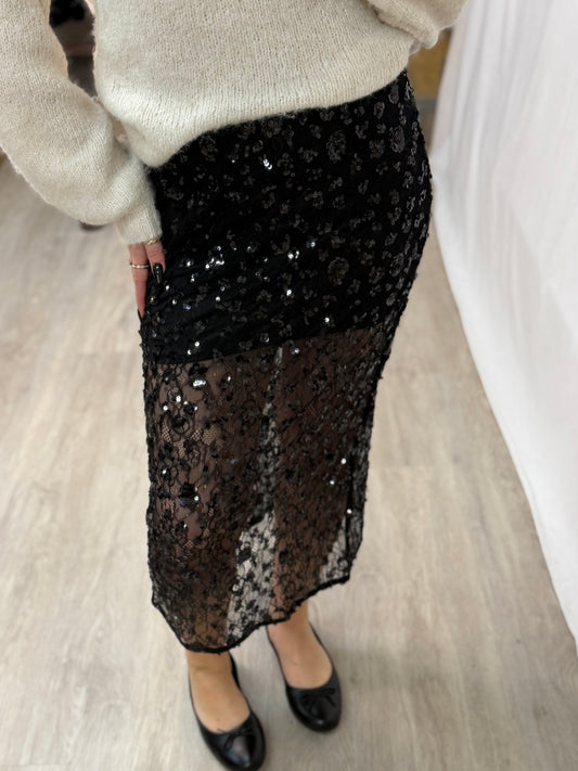 ONLCELY SEQUINS MIDI SKIRT