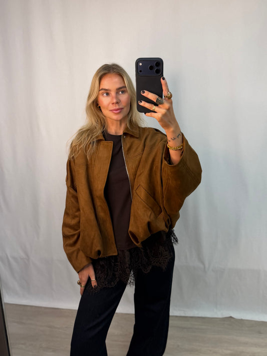 VMHAZEL LS FAUX SUEDE BOMBER JACKET