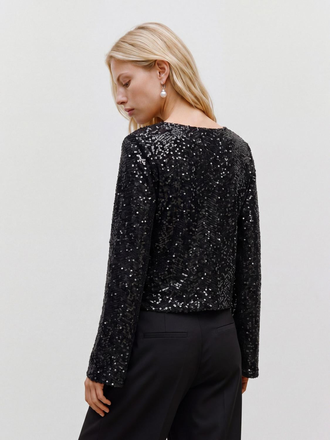 VMCLARISA LS V-NECK 2-WAY SQ TOP