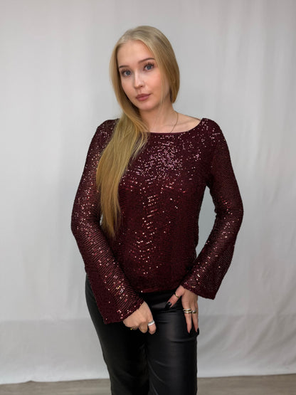 VMCLARISA LS V-NECK 2-WAY SQ TOP