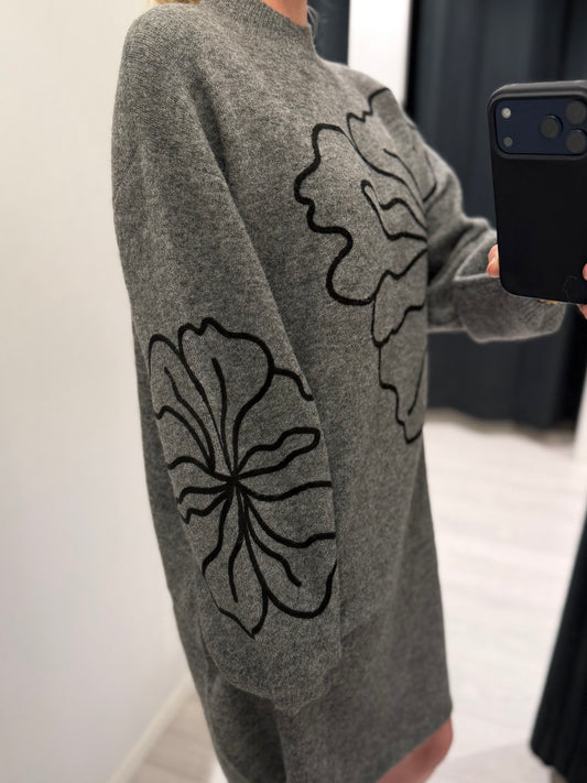 JDYJELLA L/S FLOWER DRESS KNT