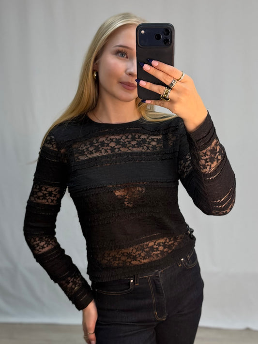 JDYSARAH L/S LACE TOP