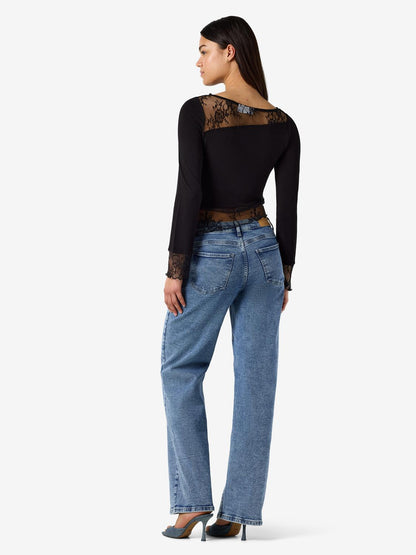 NMTIKA L/S LACE INSERT TOP JRS