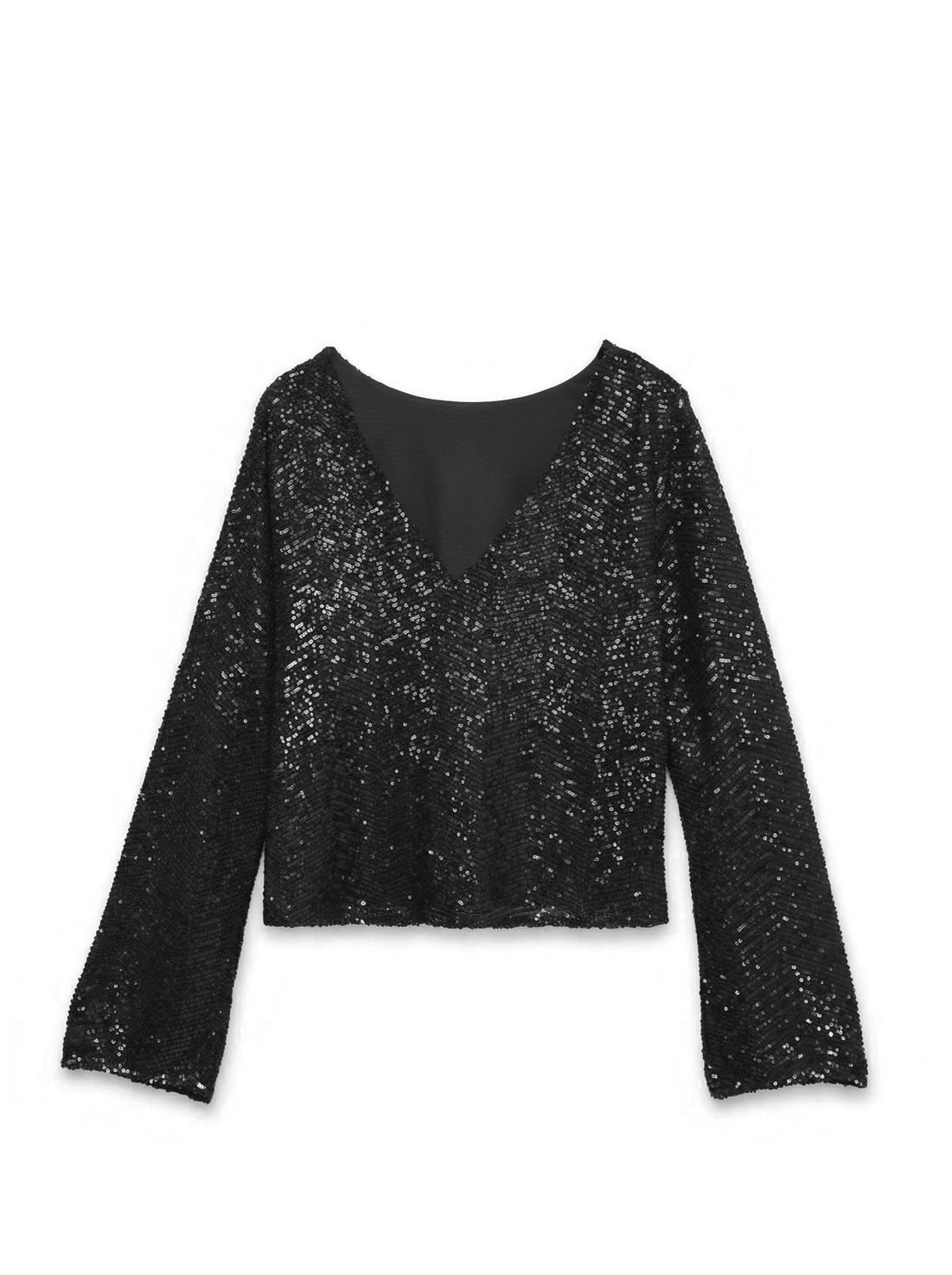 VMCLARISA LS V-NECK 2-WAY SQ TOP