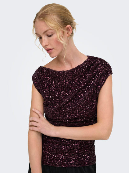 ONLNOXLEY SL SEQUIN TOP