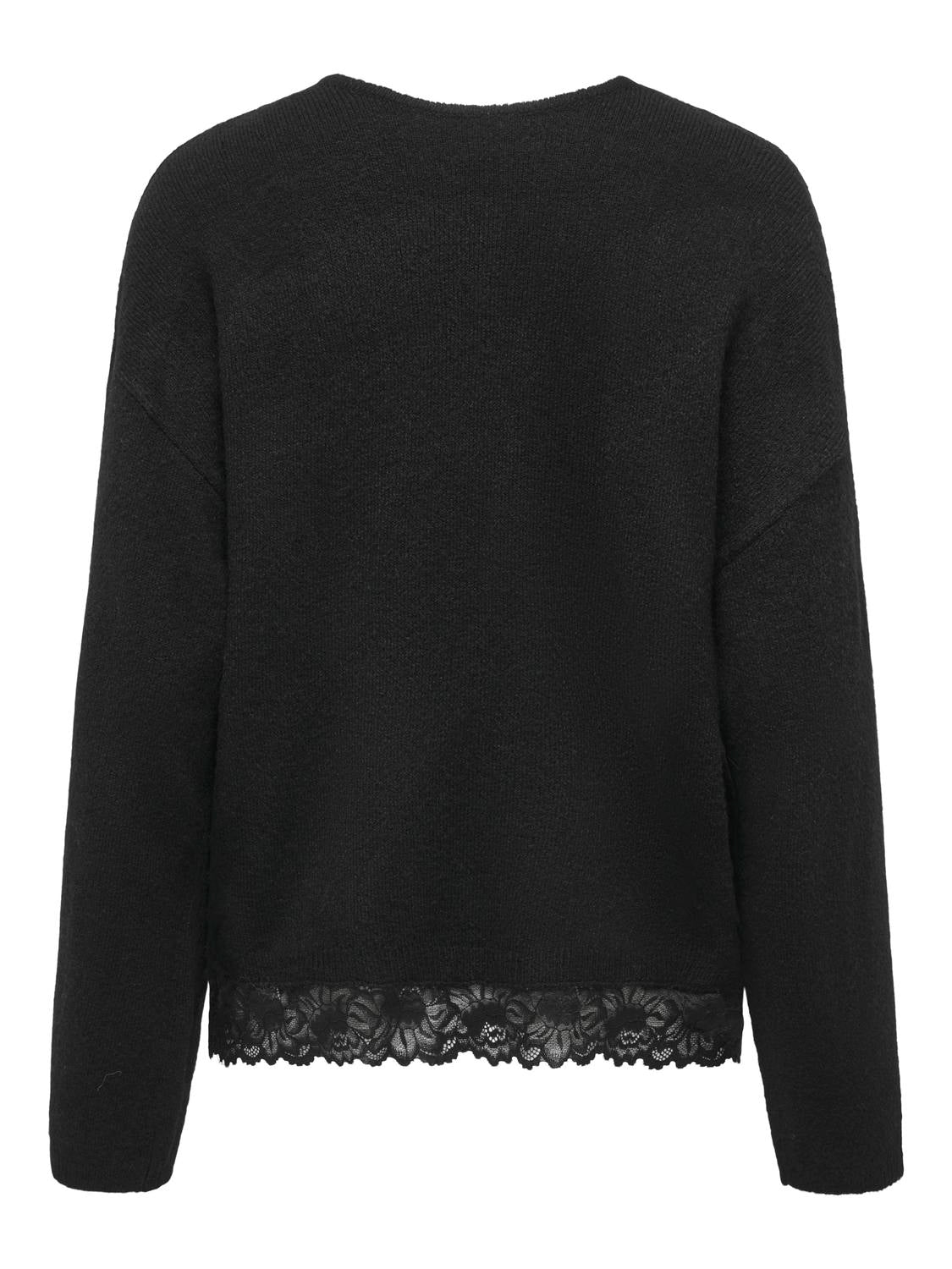 ONLCLOVER LS LACE V-NECK REVERSIBLE KNT