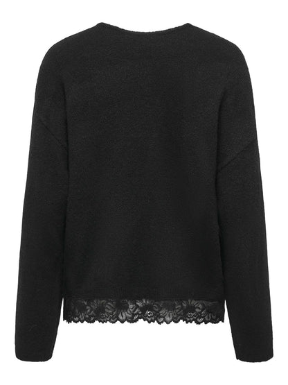 ONLCLOVER LS LACE V-NECK REVERSIBLE KNT