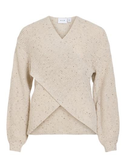 VISULVANA REV V-NECK L/S KNIT TOP