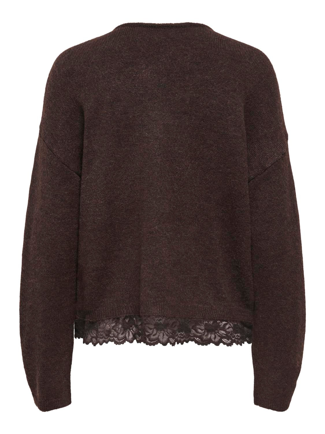 ONLCLOVER LS LACE V-NECK REVERSIBLE KNT
