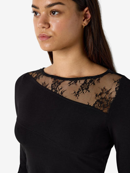 NMTIKA L/S LACE INSERT TOP JRS