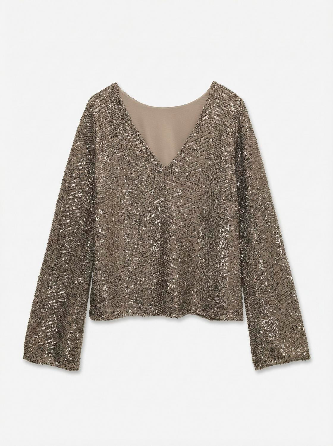 VMCLARISA LS V-NECK 2-WAY SQ TOP