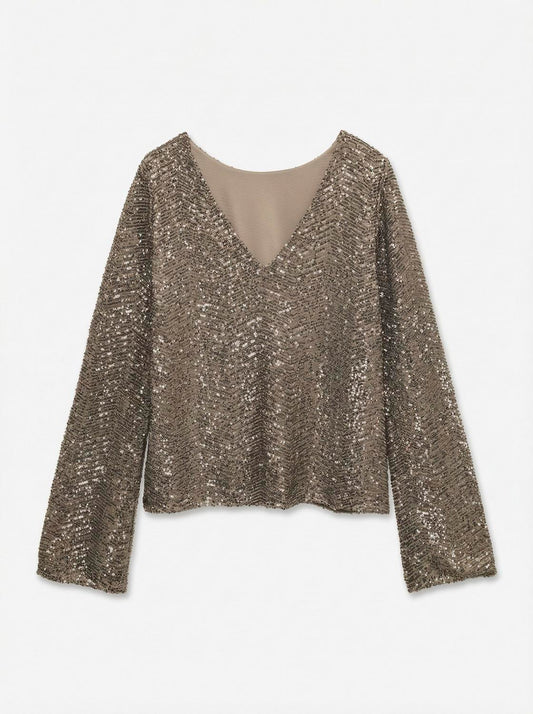 VMCLARISA LS V-NECK 2-WAY SQ TOP
