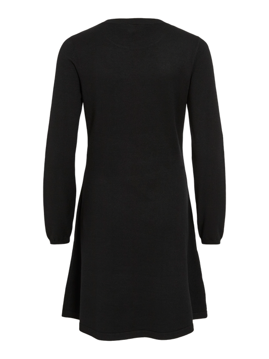 VICOMFY A-LINE O-NECK KNIT DRESS
