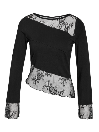 NMTIKA L/S LACE INSERT TOP JRS