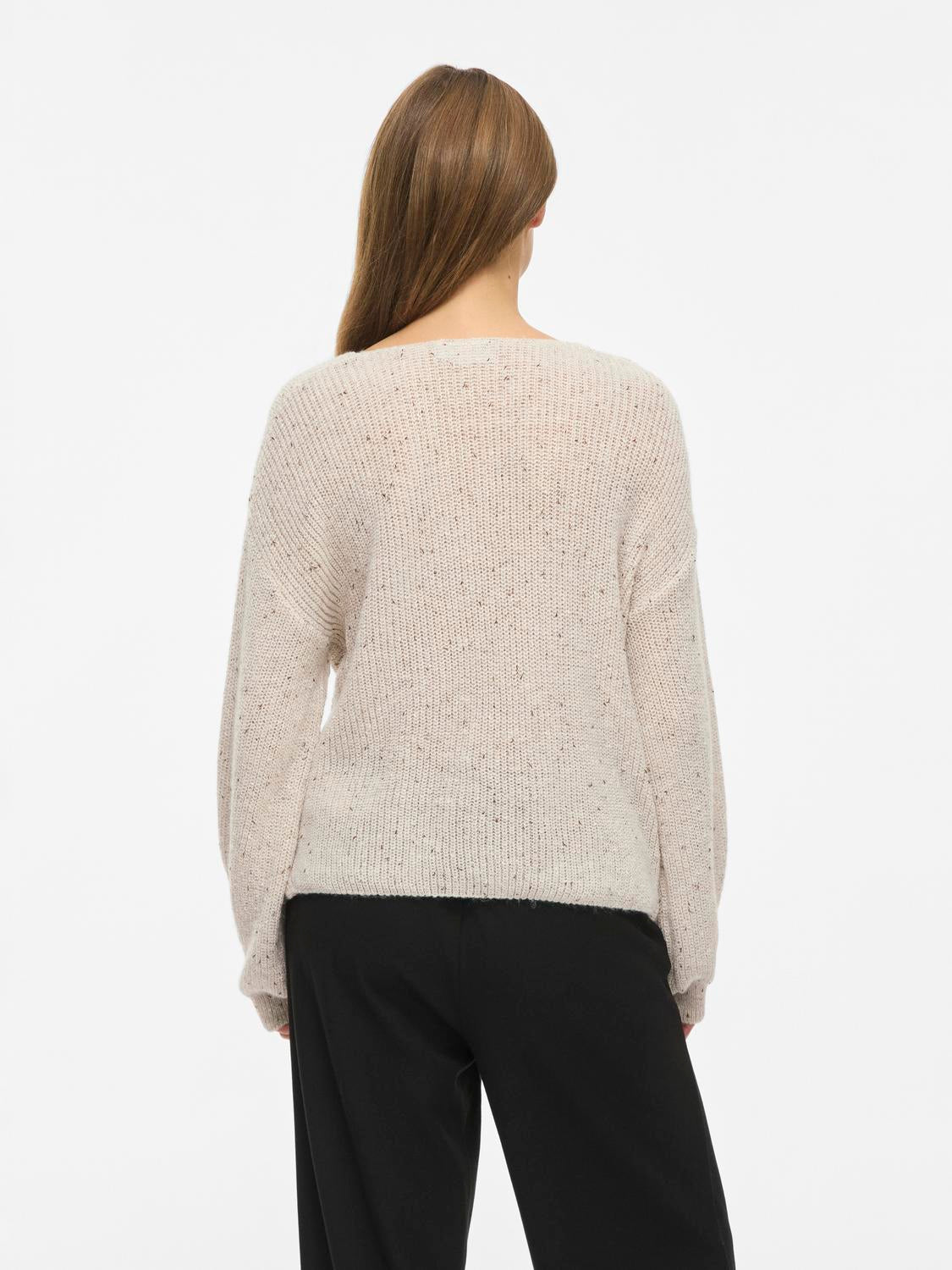 VISULVANA REV V-NECK L/S KNIT TOP