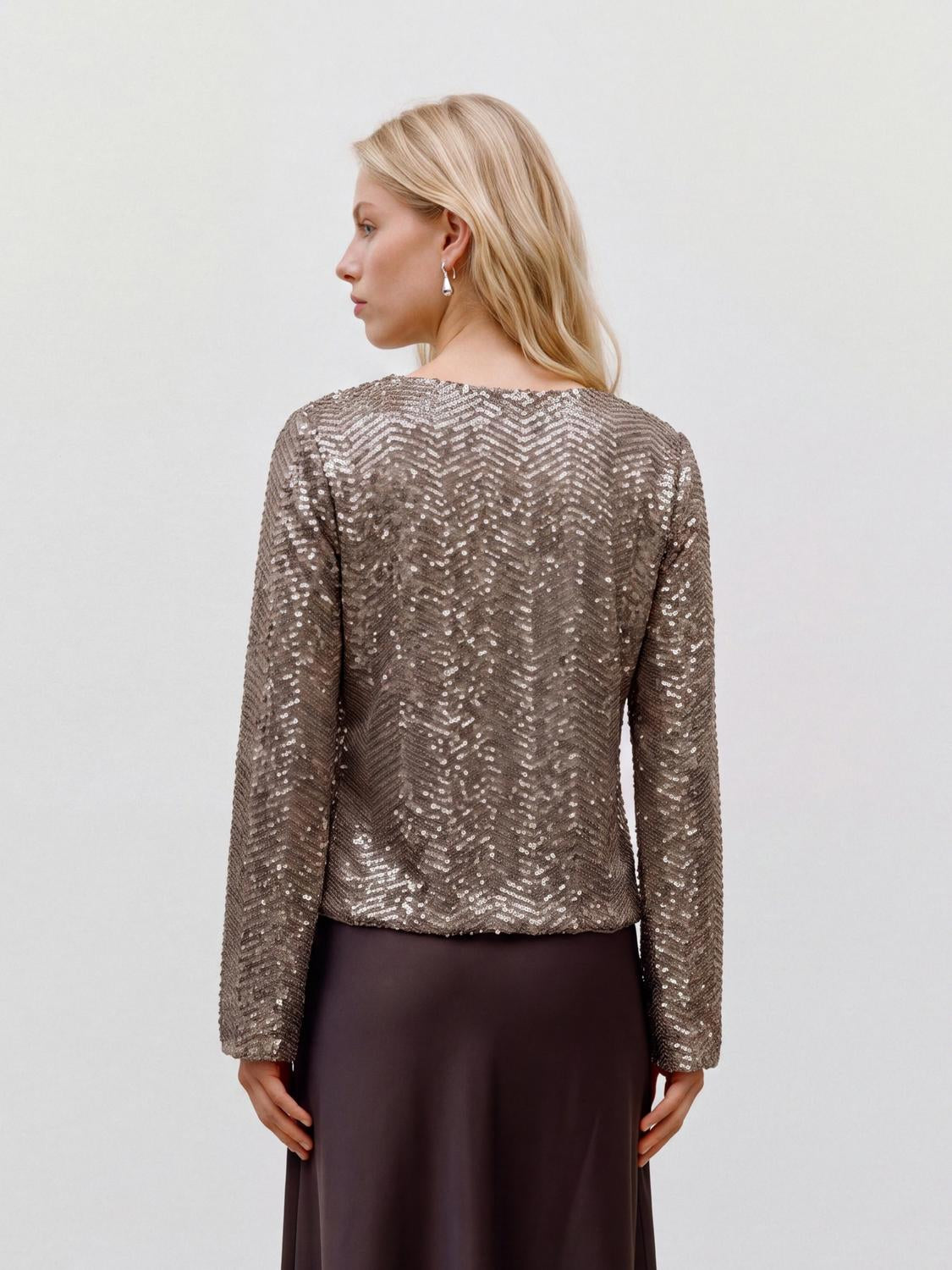VMCLARISA LS V-NECK 2-WAY SQ TOP