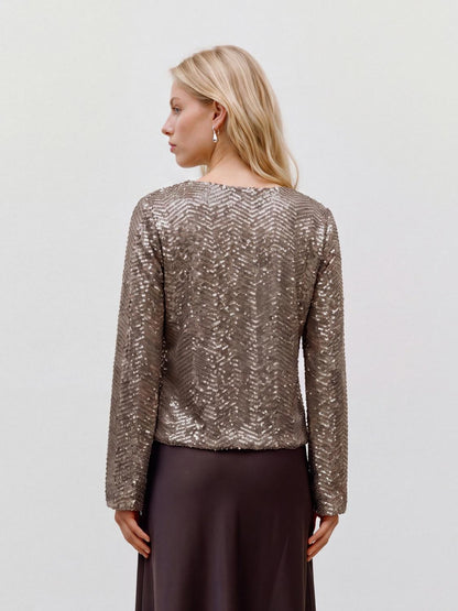 VMCLARISA LS V-NECK 2-WAY SQ TOP