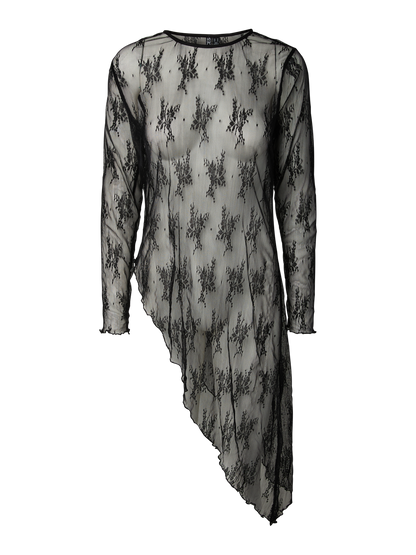 PCANNIE LS ASYMETRIC LACE DRESS